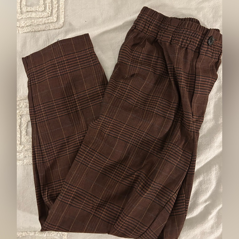 Madewell burgundy plaid pull-on pants